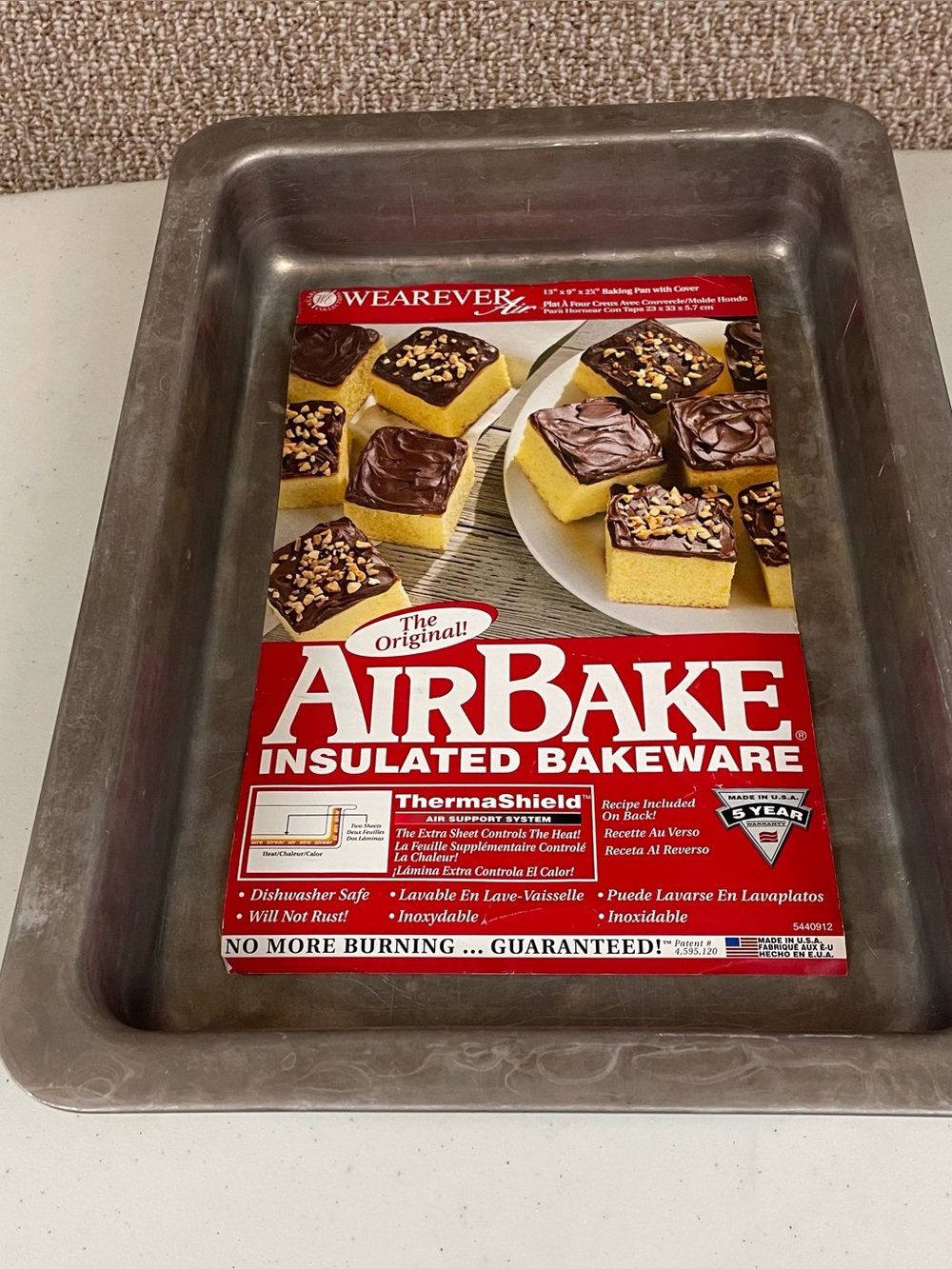 Vintage WearEver Air Bake Cake Pan Double Wall Insulated Aluminum, 13x9x2.25